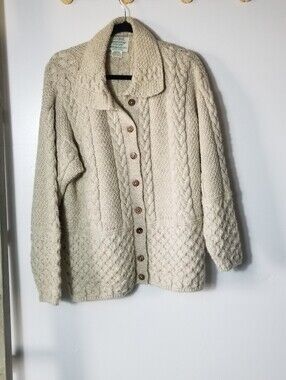 CLADYKNIT WOMEN'S BUTTON DOWN MERINO WOOL CARDIGAN SIZE LARGE